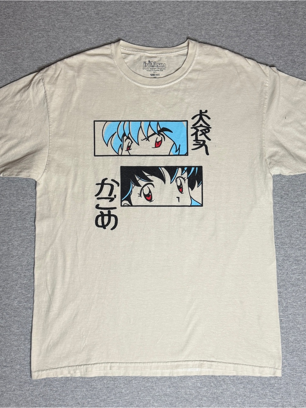 InuYasha Kagome Graphic T-Shirt Medium Cream VIZ Media Anime Manga Tee